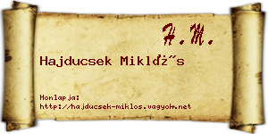 Hajducsek Miklós névjegykártya