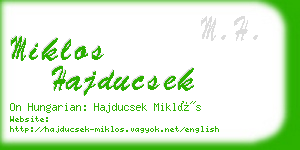 miklos hajducsek business card